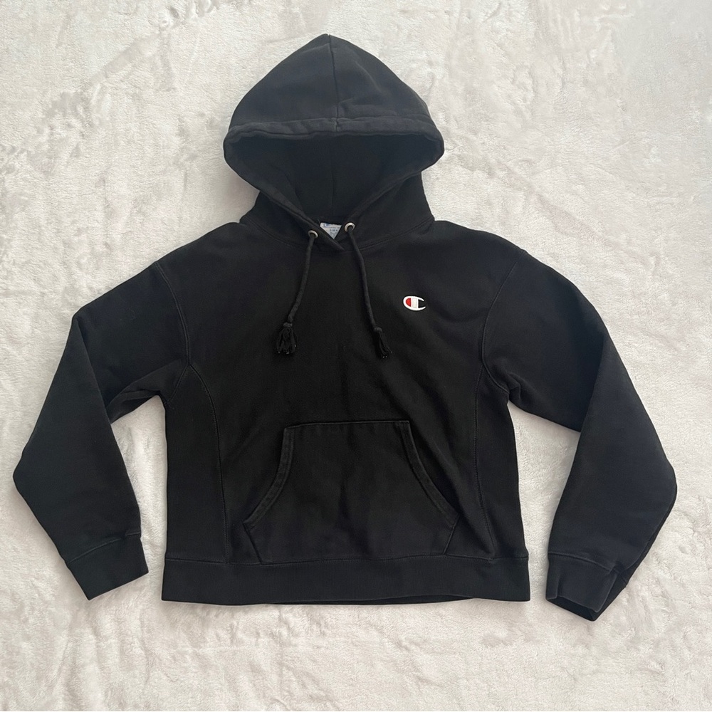 CHAMPION  Reverse Weave Pullover Hoodie Womens Small Black Style GF857